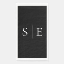 Elegante zwart-wit monogram minimalistisch 