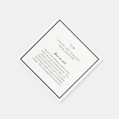 Elegante zwart-wit monogram moderne bruiloft servet (Hoek)