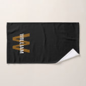 Elegante Zwart&Wit Monogram naam Bad Handdoek (Handdoek)