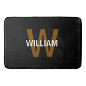 Elegante Zwart&Wit Monogram naam Badmat (Voorkant)