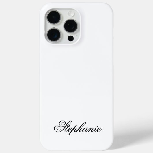 Elegante zwart-wit Monogram Naam Case-Mate iPhone Case (Achterkant)