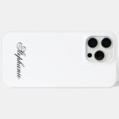 Elegante zwart-wit Monogram Naam Case-Mate iPhone Case (Achterkant (horizontaal))