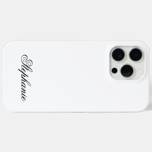 Elegante zwart-wit Monogram Naam Case-Mate iPhone Case (Achterkant (horizontaal))