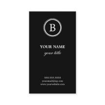 Elegante zwart-wit monogram Visitekaartjes