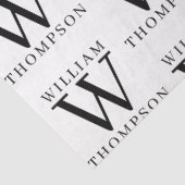 Elegante zwart-wit monogrammed naam tissuepapier (Detail)