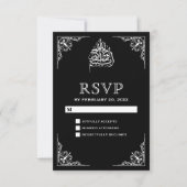 Elegante zwart-wit moslim bruiloft RSVP (Voorkant)