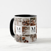 Elegante zwart-wit Multi Photo Collage Keepsake Mok (Voorkant links)