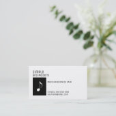 Elegante zwart-wit muzieknoot visitekaartje (Staand voorkant)