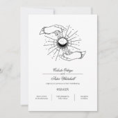 Elegante zwart-wit mystieke handen Handfasting Kaart (Voorkant)