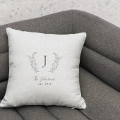 Elegante zwart-wit naam met monogram kussen