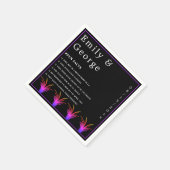 Elegante zwart-wit neon gras herfst bruiloft servet (Hoek)