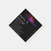 Elegante zwart-wit neon loof val bruiloft servet (Hoek)