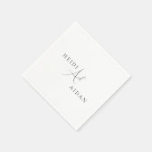 Elegante zwart-wit Old Money-huwelijk Servet (Hoek)