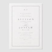Elegante zwart-wit overlay bruiloft vellum uitnodigingen (Voorkant)