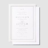 Elegante zwart-wit overlay bruiloft vellum uitnodigingen (Offset)