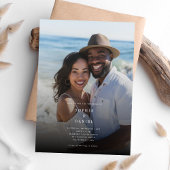 Elegante zwart-wit overlay foto bruiloft kaart