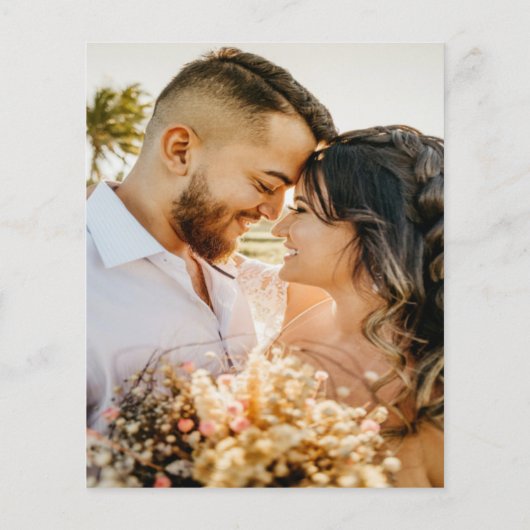 Elegante zwart-wit overlay foto bruiloft uitnodige (Achterkant)