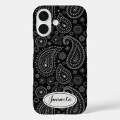 Elegante zwart-wit paisley – Retro Oosters Case-Mate iPhone Case (Achterkant)