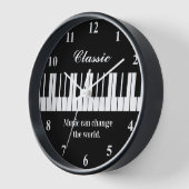 Elegante zwart-wit piano toetsen wandklok (Hoek)