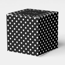 Elegante zwart & wit polkadot bruiloft gunst dozen