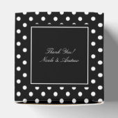 Elegante zwart & wit polkadot bruiloft gunst dozen bedankdoosjes (Bovenkant)