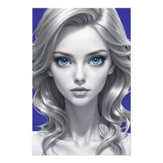 Elegante zwart-wit portretfoto afdrukken foto afdruk (Voorkant)