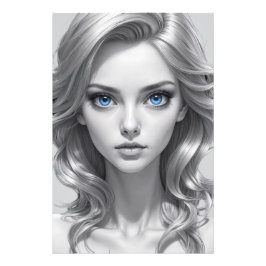 Elegante zwart-wit portretkunst foto afdruk