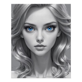 Elegante zwart-wit portretkunst perfect poster