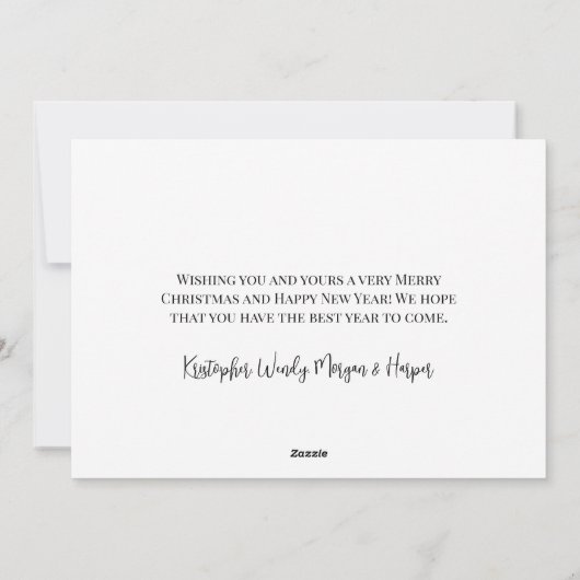 Elegante Zwart Wit Prettige Feestdagen Feestdagenkaart (Achterkant)