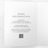 Elegante zwart-wit QR Code Classic Wedding Drieluik Uitnodiging (Binnenzijde eerst)