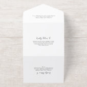 Elegante zwart-wit QR-code Moderne bruiloft All In One Uitnodiging (Buiten)