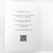 Elegante zwart-wit QR-code Moderne bruiloft Drieluik Uitnodiging (Binnenzijde eerst)