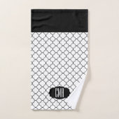 Elegante zwart-wit Quatrefoil Patronen Bad Handdoek (Handdoek)