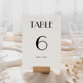 Elegante zwart-wit retro trouwtafel nummer kaart