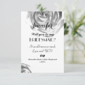 Elegante  zwart-wit rozenprint kaart (Staand voorkant)