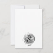 Elegante  zwart-wit rozenprint kaart (Achterkant)