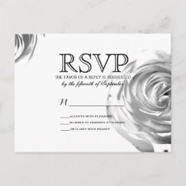 Elegante zwart-wit rozenprint uitnodiging briefkaart