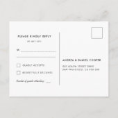 Elegante zwart-wit RSVP Briefkaart (Achterkant)