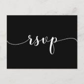 Elegante zwart-wit RSVP Briefkaart (Voorkant)