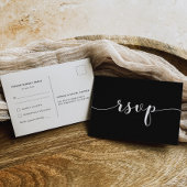Elegante zwart-wit RSVP Briefkaart