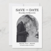 Elegante Zwart & Wit Save The Date Foto (Voorkant)