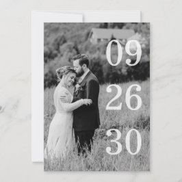 Elegante Zwart & Wit Save The Date Foto
