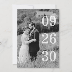 Elegante Zwart & Wit Save The Date Foto