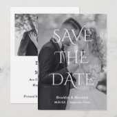 Elegante Zwart & Wit Save The Date Foto (Voorkant / Achterkant)