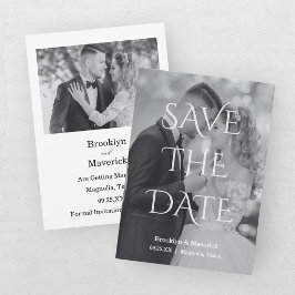Elegante Zwart & Wit Save The Date Foto