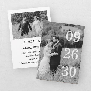 Elegante Zwart & Wit Save The Date Foto
