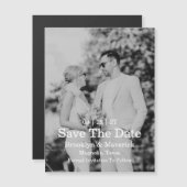 Elegante Zwart & Wit Save The Date Foto Magnetisch (Voorkant / Achterkant)