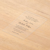 Elegante zwart-wit schone bruiloft acryl uitnodigingen (Laagn)