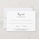 Elegante zwart-wit schone bruiloft RSVP kaartje (Voorkant)