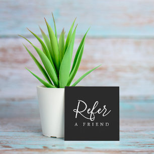 Elegante Zwart & Wit Schoonheid Minimalistische Sa Aanbevelingskaartje